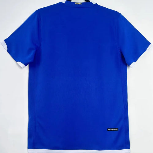 2006 Brazil Away Blue Retro Soccer Jersey Back