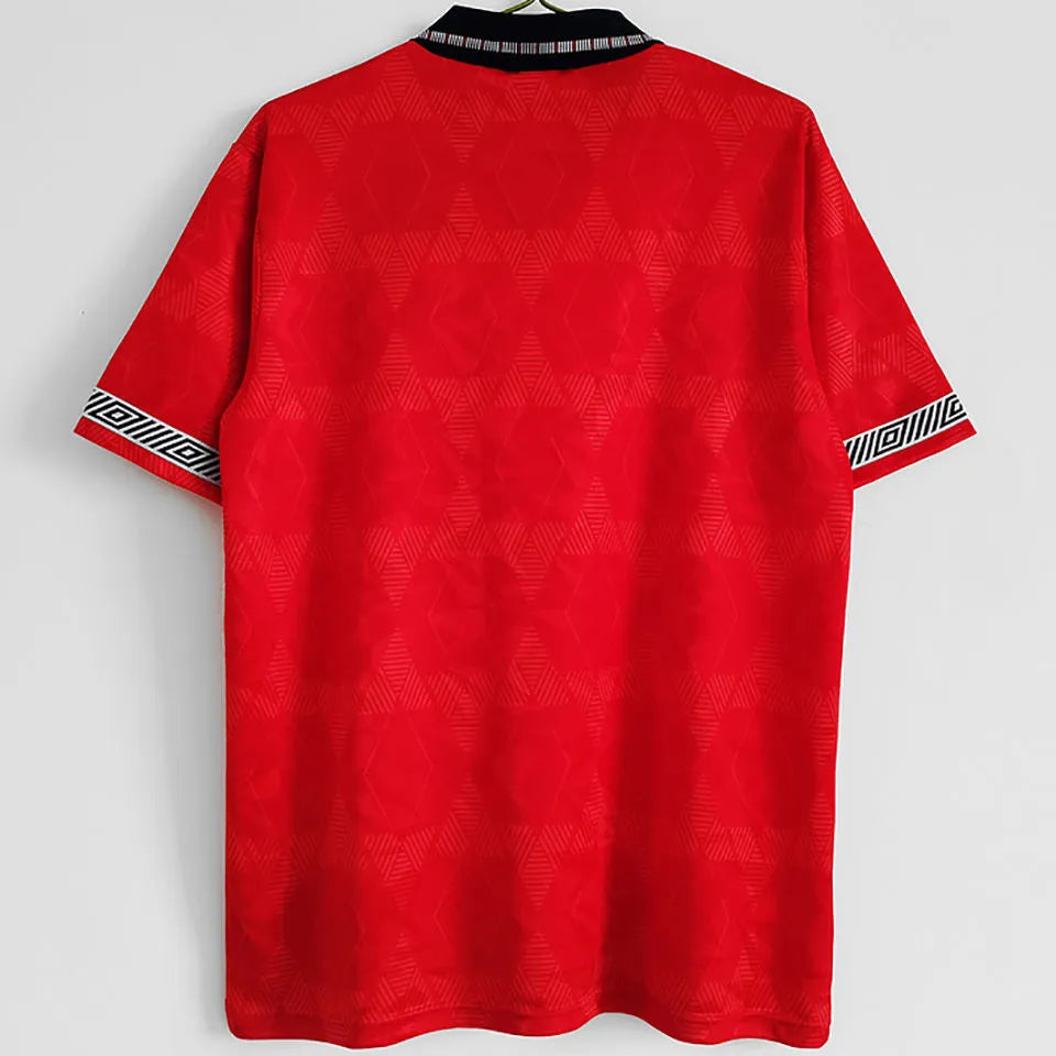 1990 England Away Red Retro Soccer Jersey Back