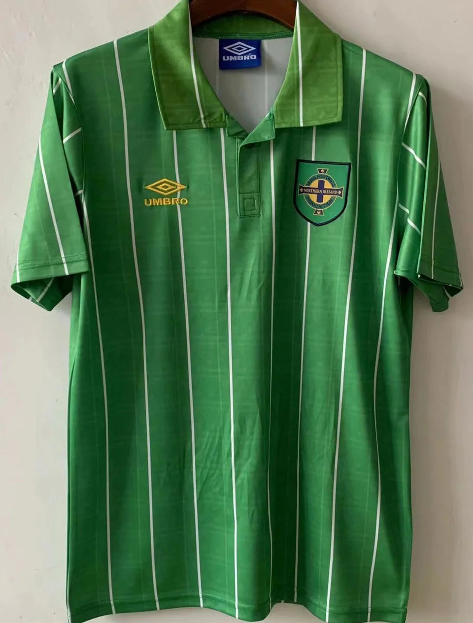 1992/94 North Ireland Home Green Retro Soccer Jersey Front