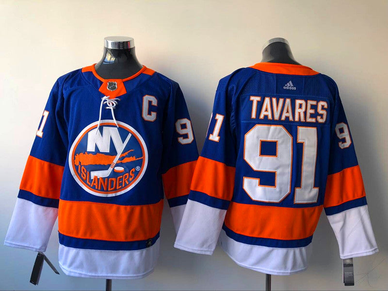 Men's New York Islanders John Tavares #91 Royal Player Game Jerseys