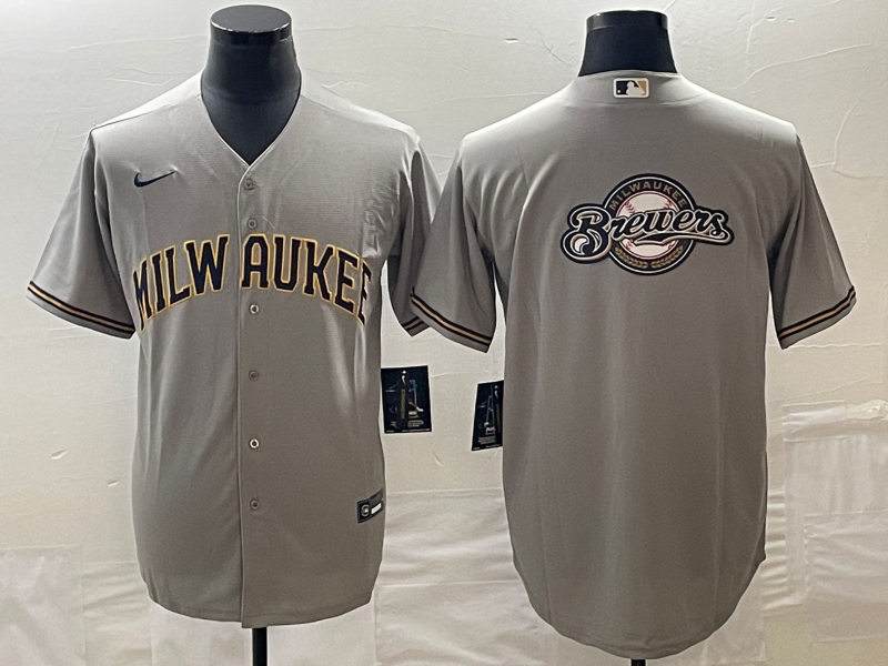 Men's Milwaukee Brewers Gray Replica Team Jerseys