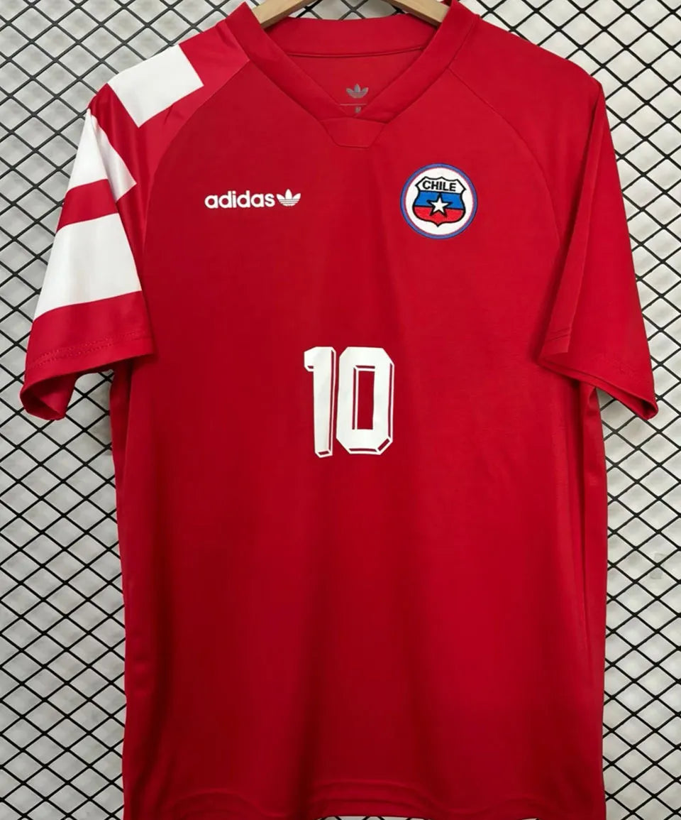 #10 Chile Home Red Retro Soccer Jersey 1994 带10号 Front