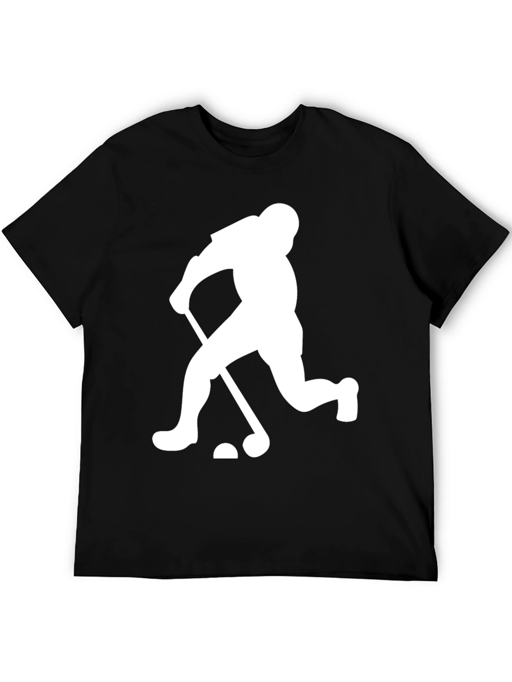 Golfing Silhouette Graphic Tee - Black Cotton Blend