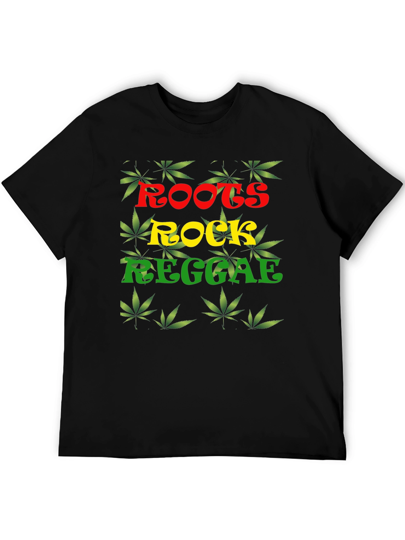 Roots Rock Reggae T-Shirt - Cannabis Leaf Design