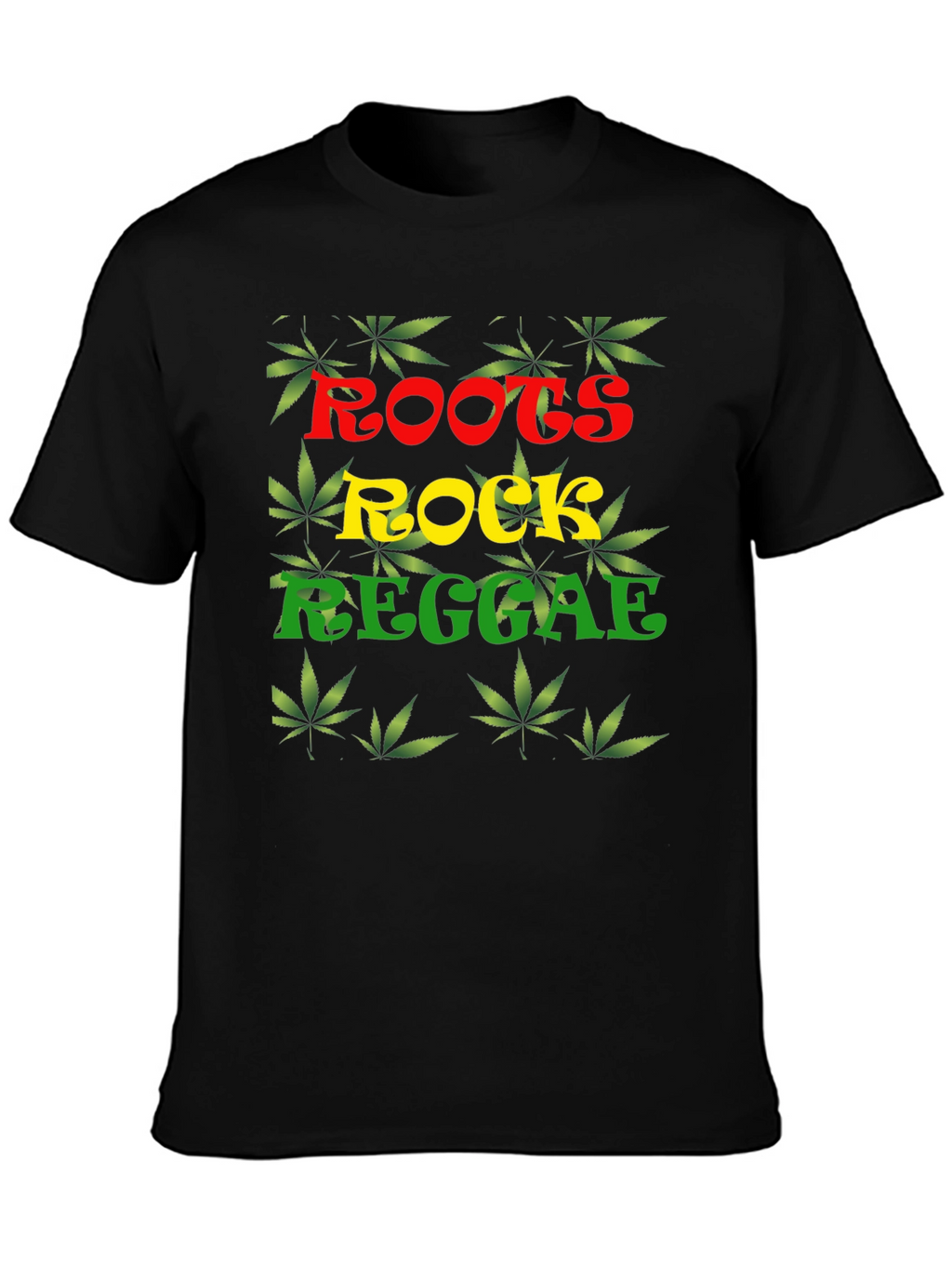 Roots Rock Reggae T-Shirt - Cannabis Leaf Design