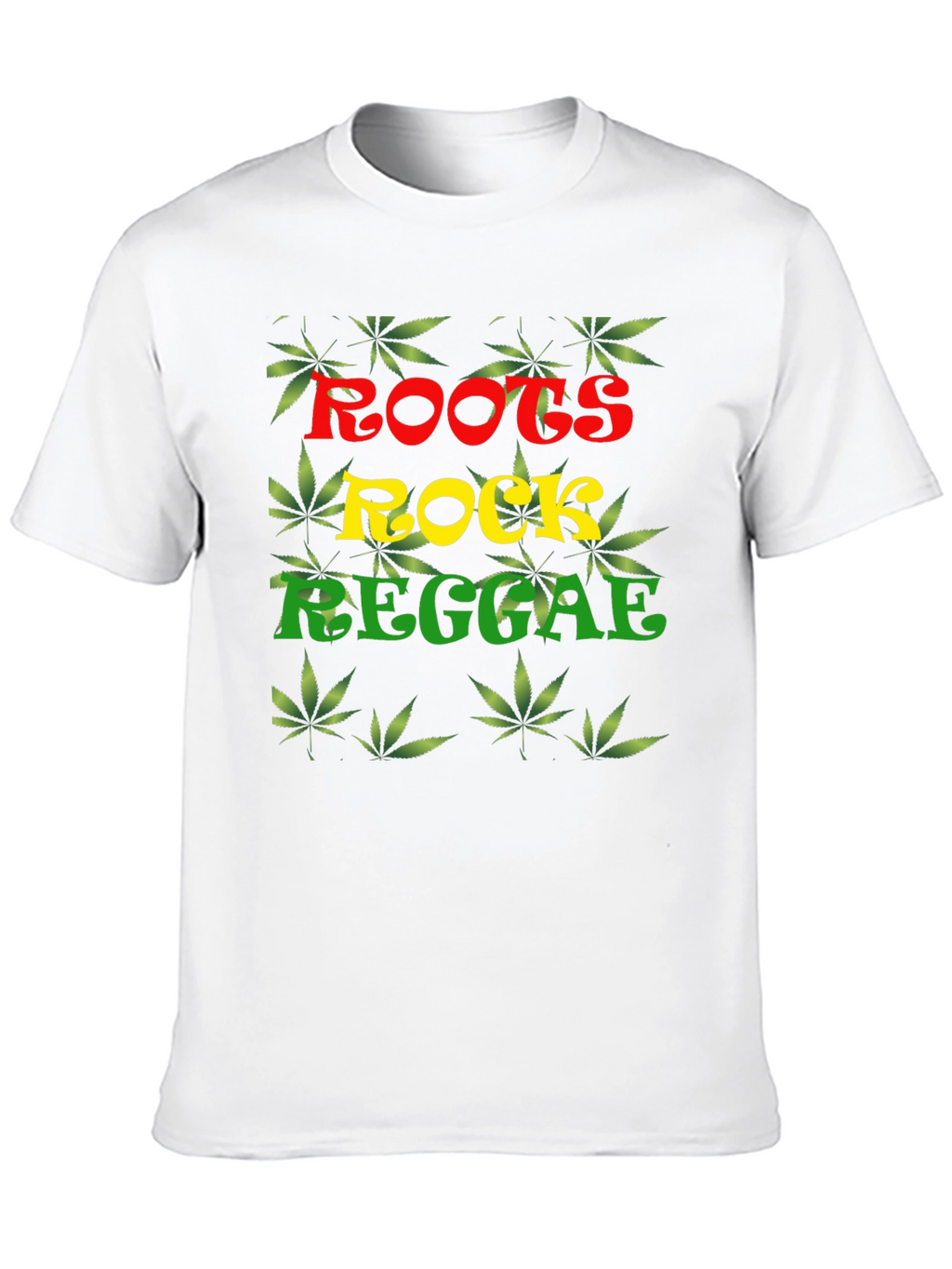 Roots Rock Reggae T-Shirt - Cannabis Leaf Design