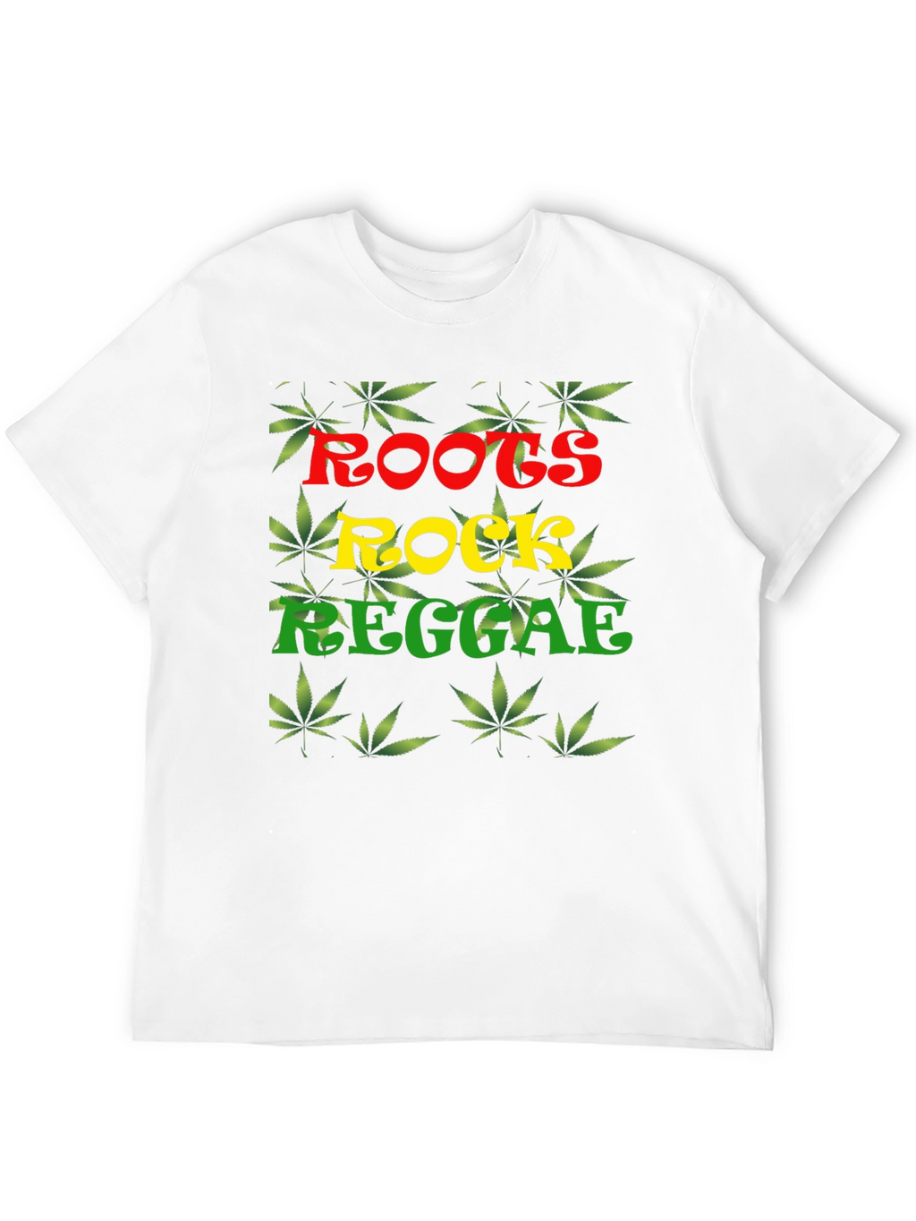 Roots Rock Reggae T-Shirt - Cannabis Leaf Design