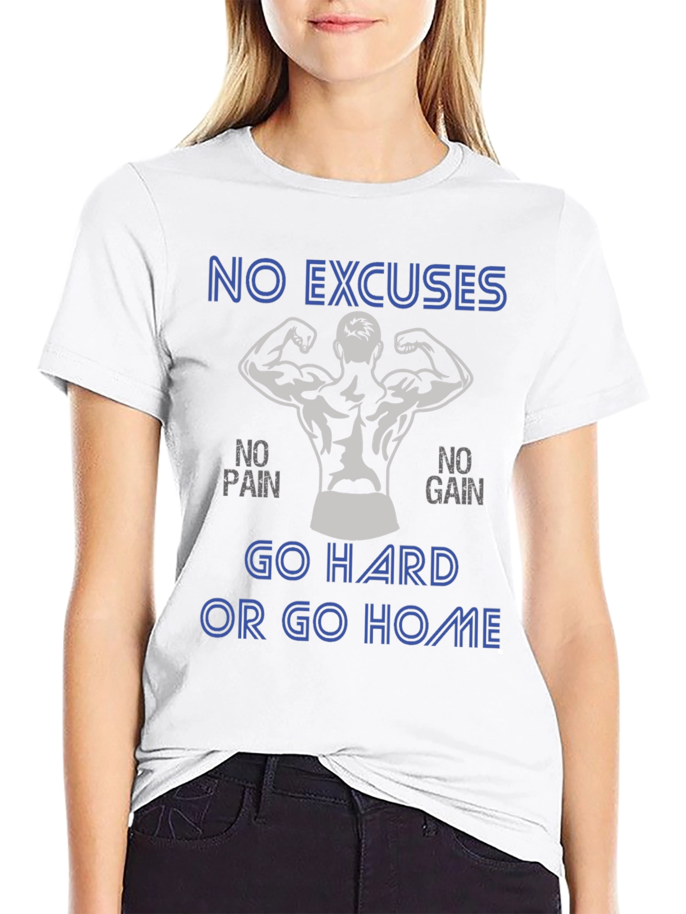 Motivational Workout Graphic Tee - No Excuses