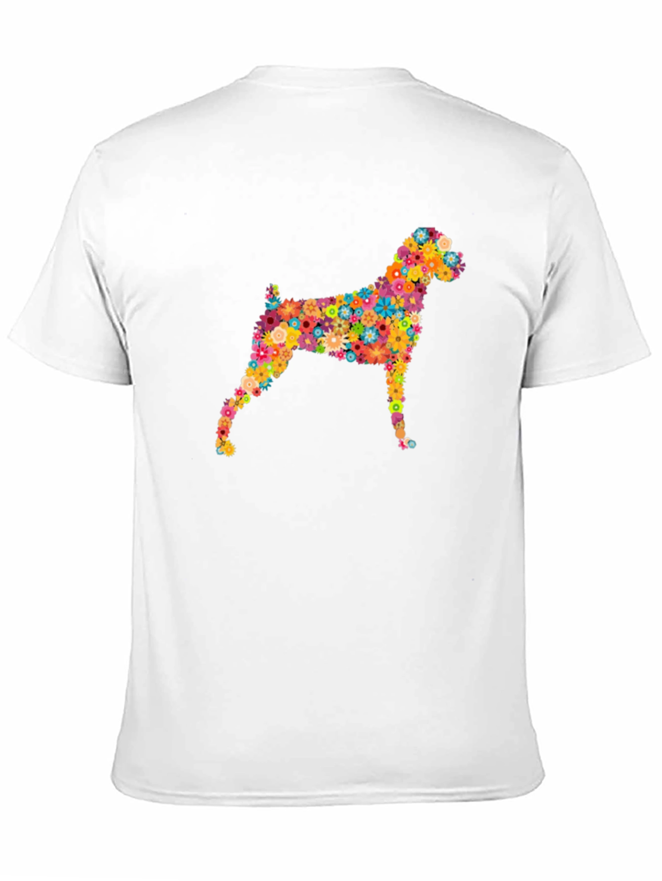 Floral Dog Print Black Tee