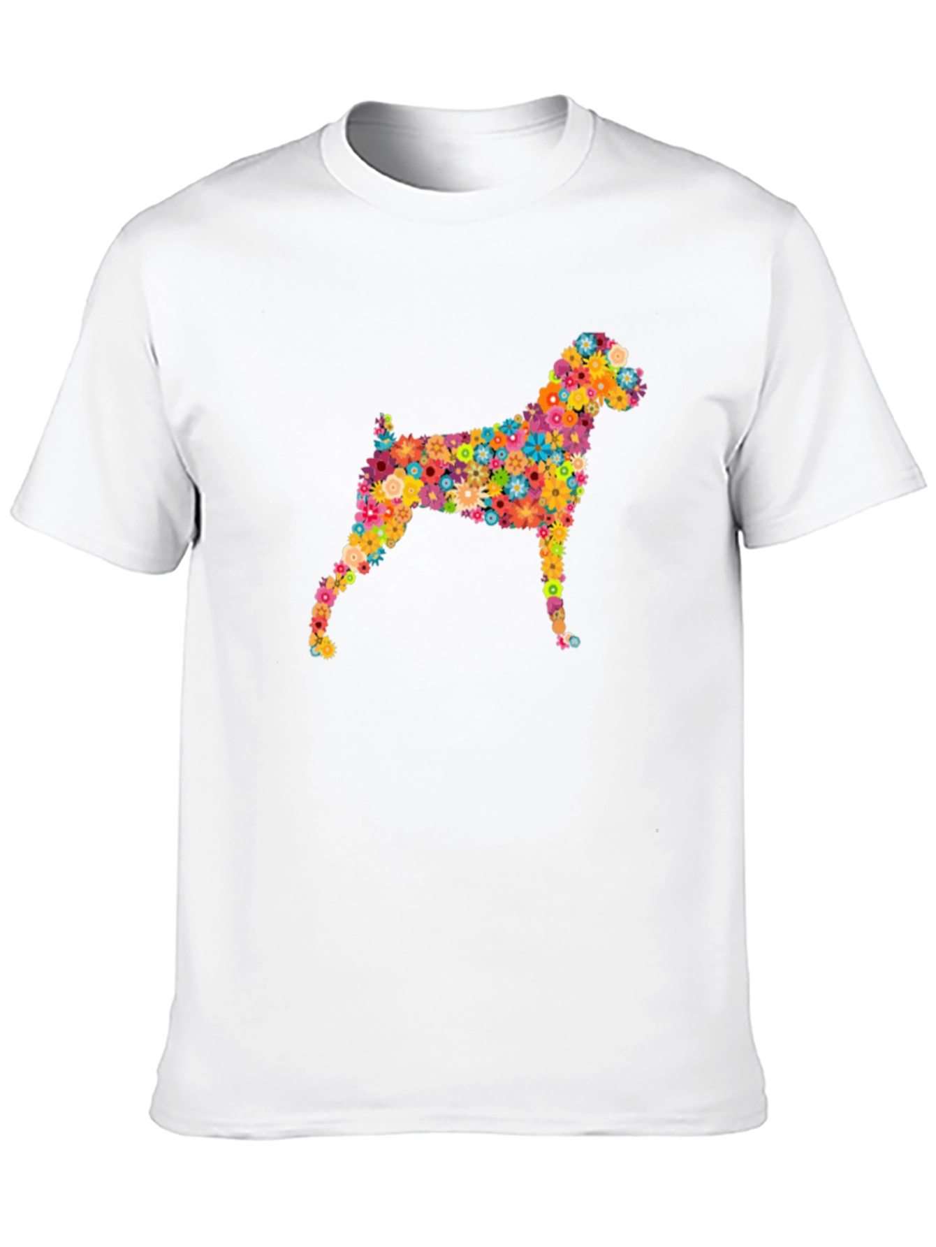 Floral Dog Print Black Tee