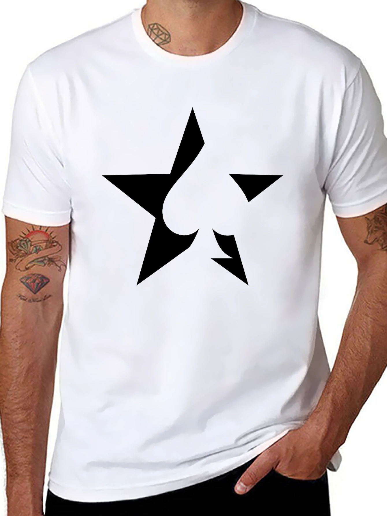 Star Spade Black T-Shirt - Modern Casual Tee