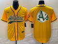 Men's Oakland Athletics Gold Replica Team Jerseys Joint Edition
