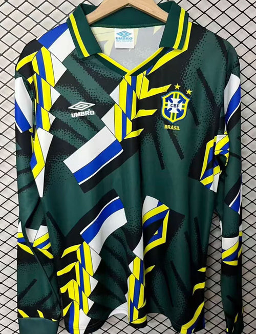 1994 Brazil Green GK Retro Long Sleeve Soccer Jersey Item NO.: 2145521 Front