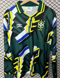 1994 Brazil Green GK Retro Long Sleeve Soccer Jersey Front