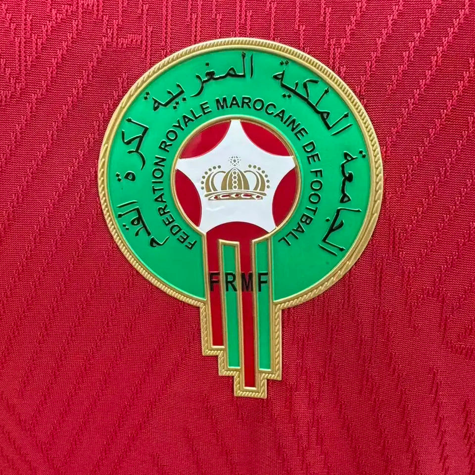 2026/27 Morocco Home Red Player Version Soccer Jersey Detail 2