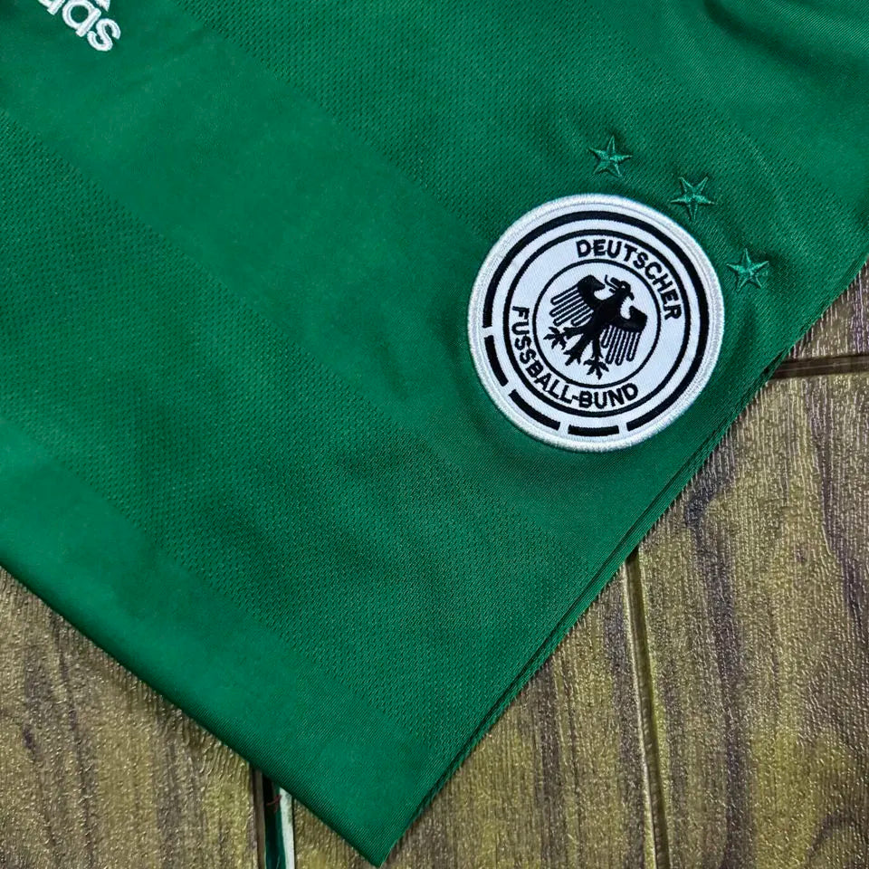 2012 Germany Away Green Retro Soccer Jersey Detail 3
