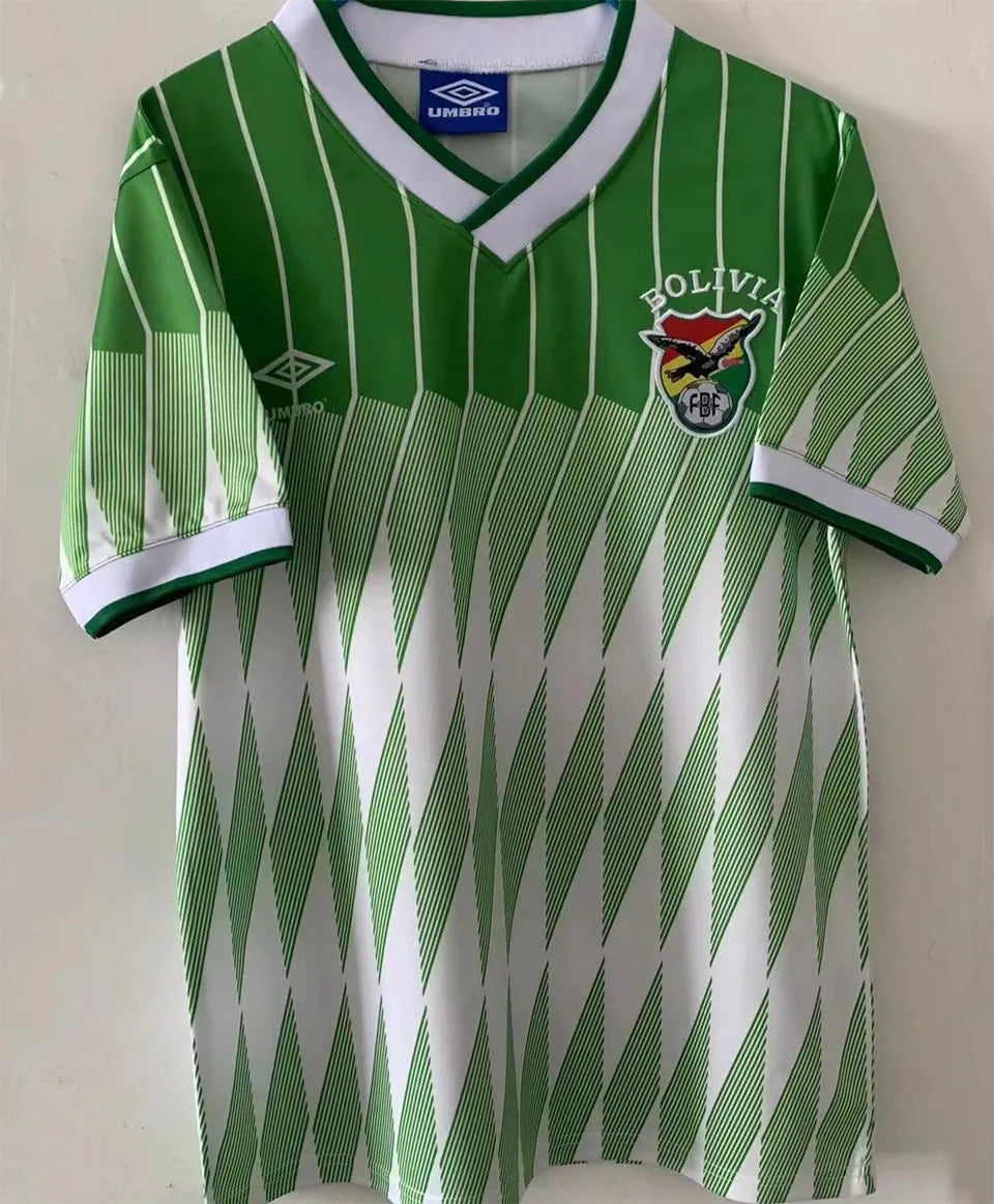1995 Bolivia Home Green White Retro Soccer Jersey Front