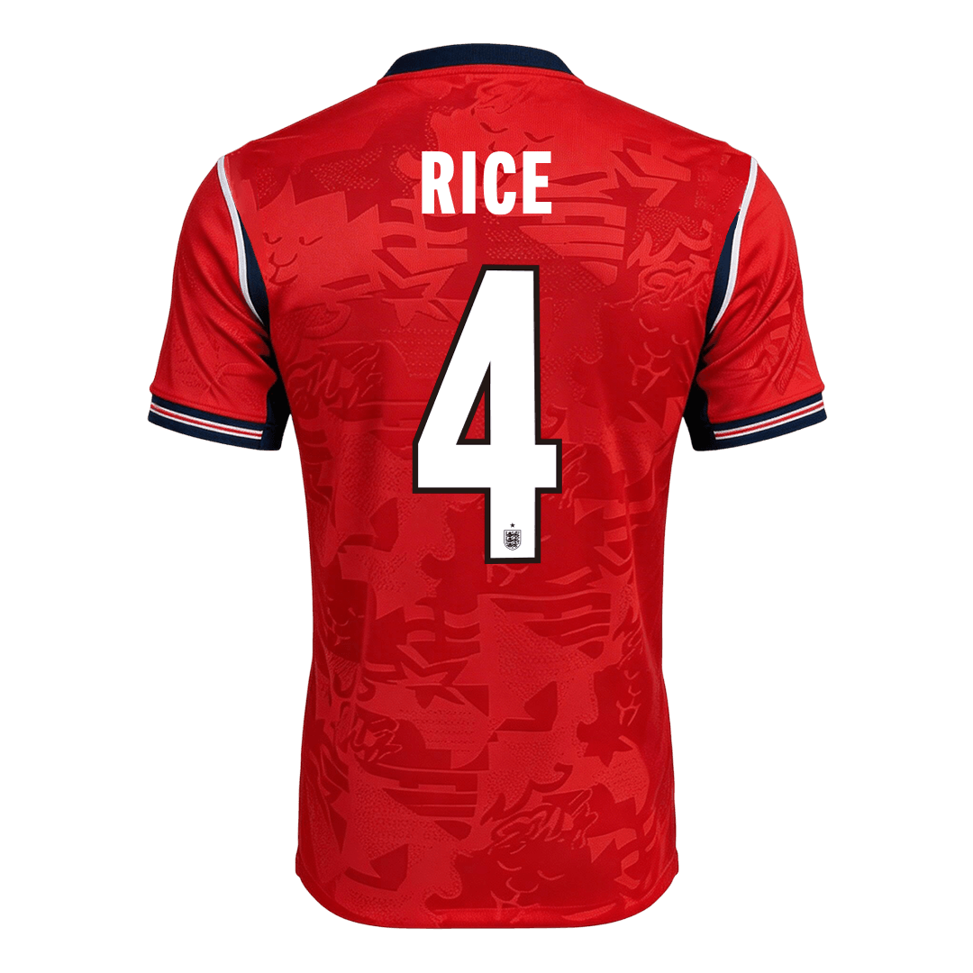 RICE #4 England Away Soccer Jersey World Cup 2026 Red Back