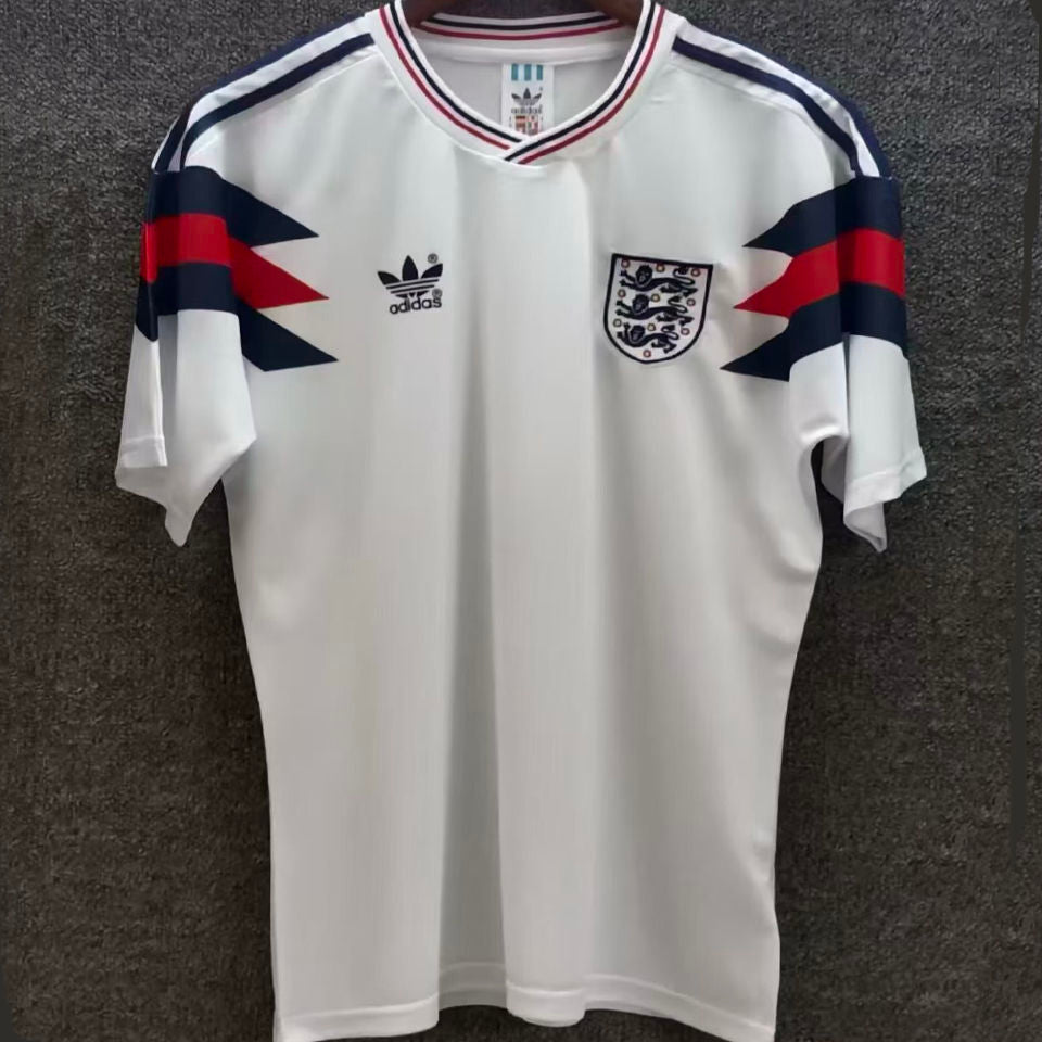 1990 England White Retro Soccer Jersey Item NO.: 2139700 Front
