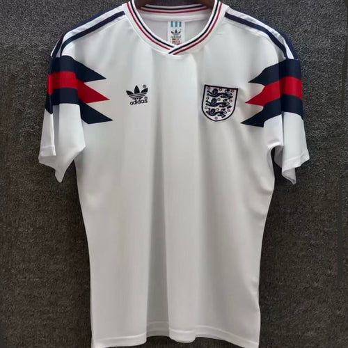 1990 England White Retro Soccer Jersey Item NO.: 2139700 Front