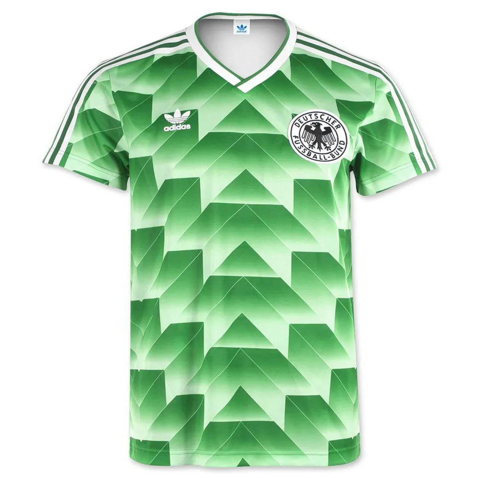 1988 Germany Away Green Retro Soccer Jersey Front