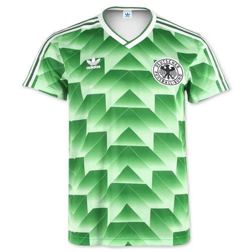1988 Germany Away Green Retro Soccer Jersey Front
