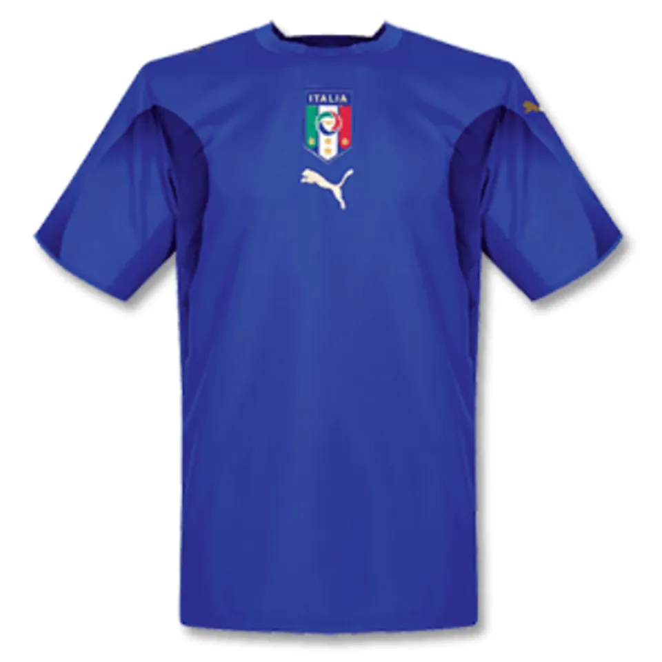 2006 Italy Home Blue Retro Soccer Jersey Front