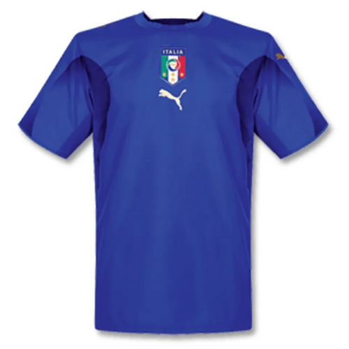 2006 Italy Home Blue Retro Soccer Jersey Front