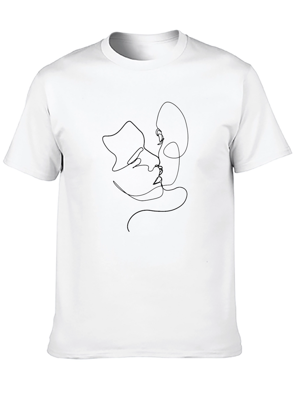 Minimalist Line Art T-Shirt - Abstract Faces