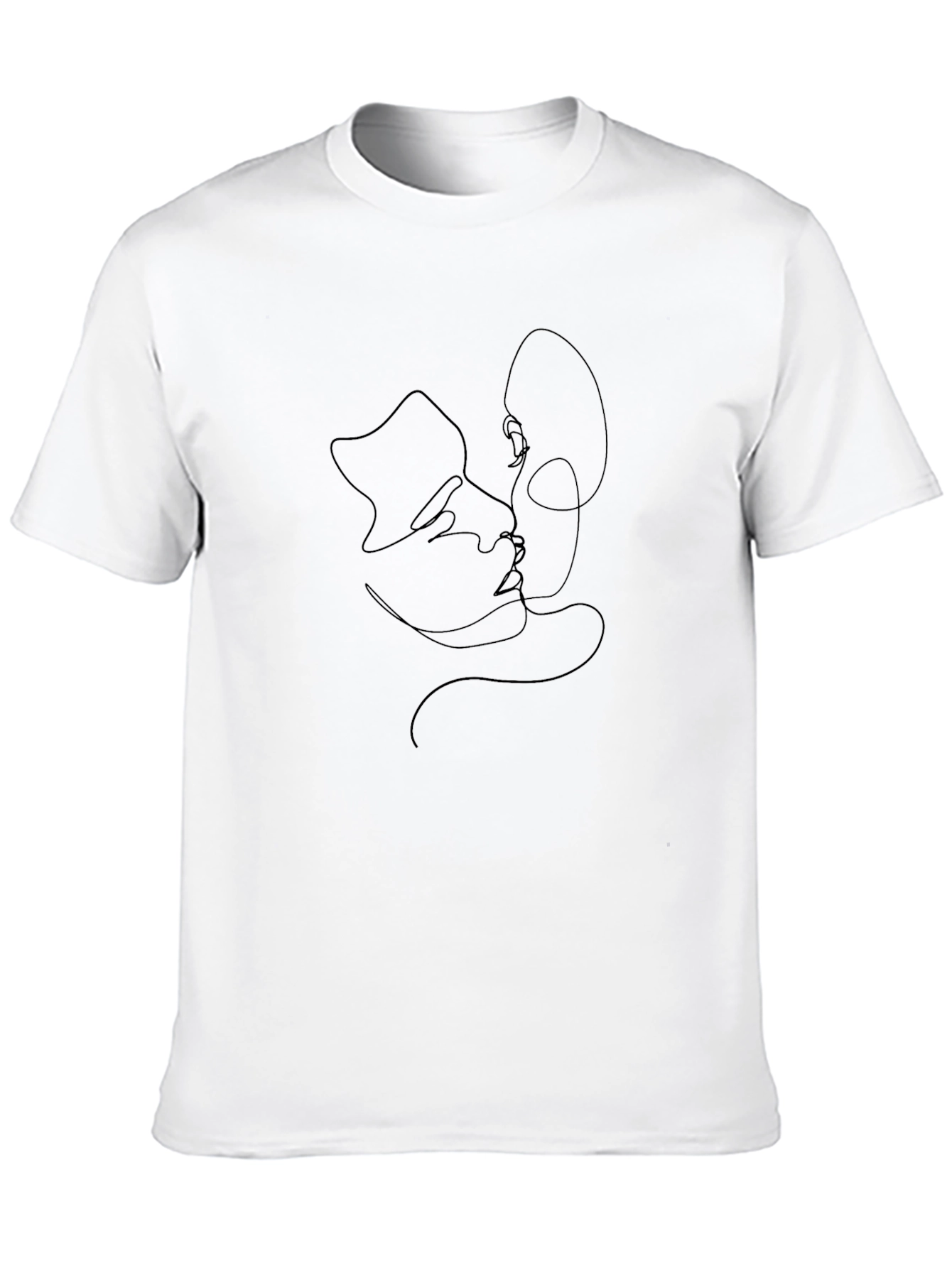 Minimalist Line Art T-Shirt - Abstract Faces