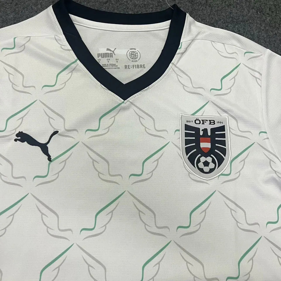 2024/25 Austria Away White Fans Soccer Jersey Detail 2
