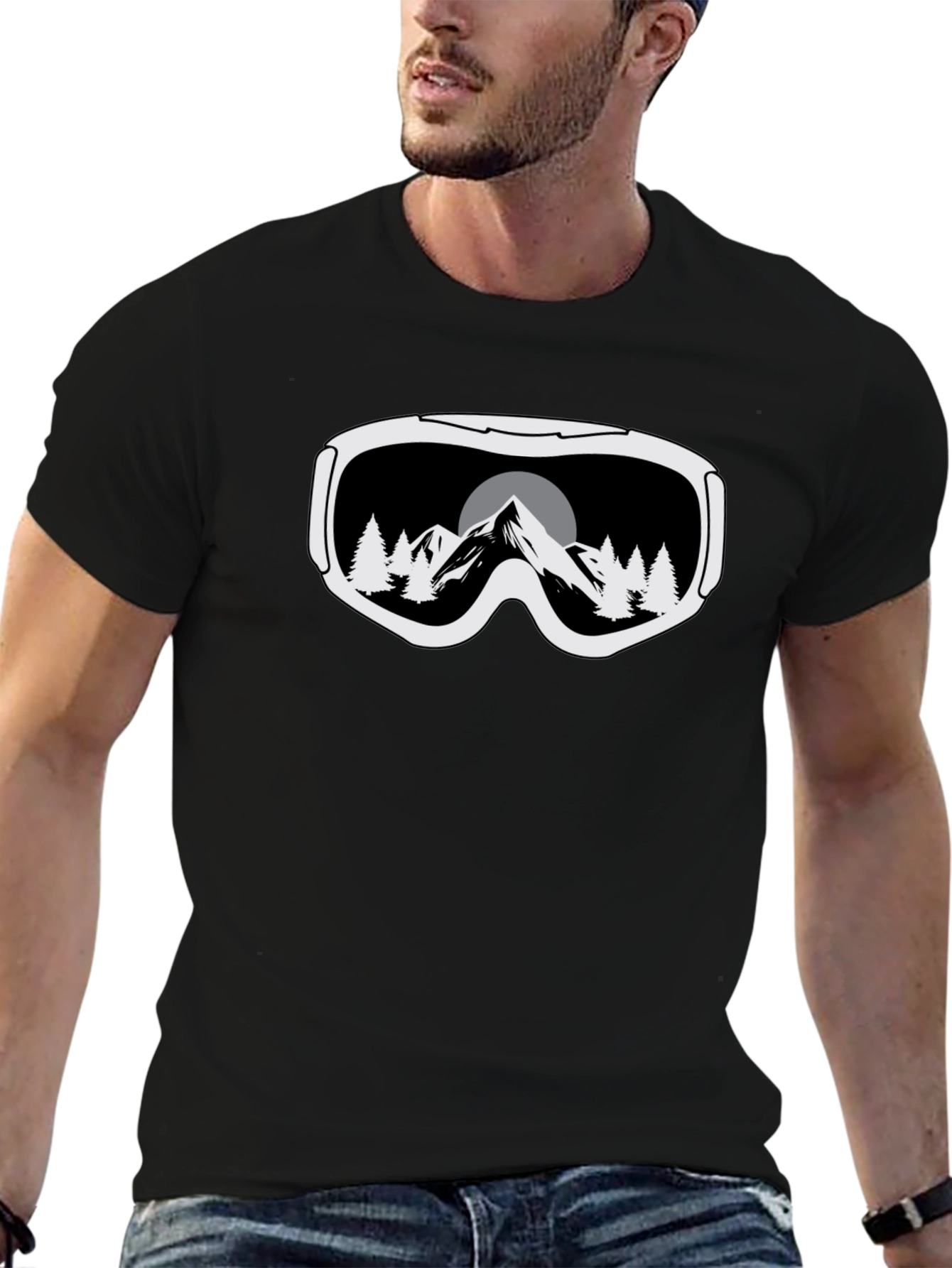 Mountain Goggles Graphic Tee - Black