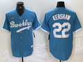 Men's Los Angeles Dodgers Clayton Kershaw #22 Light Blue Alternate Cooperstown Collection Player Jerseys