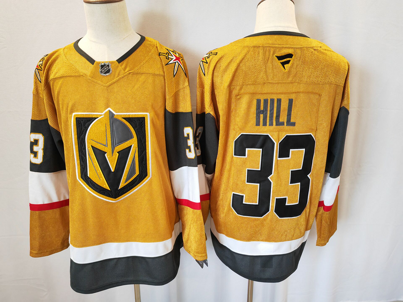 Men's Vegas Golden Knights Adin Hill #33 Gold Home Breakaway Jerseys