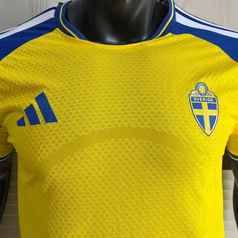 2026/27 Sweden Home Yellow Player Version Soccer Jersey Detail 2