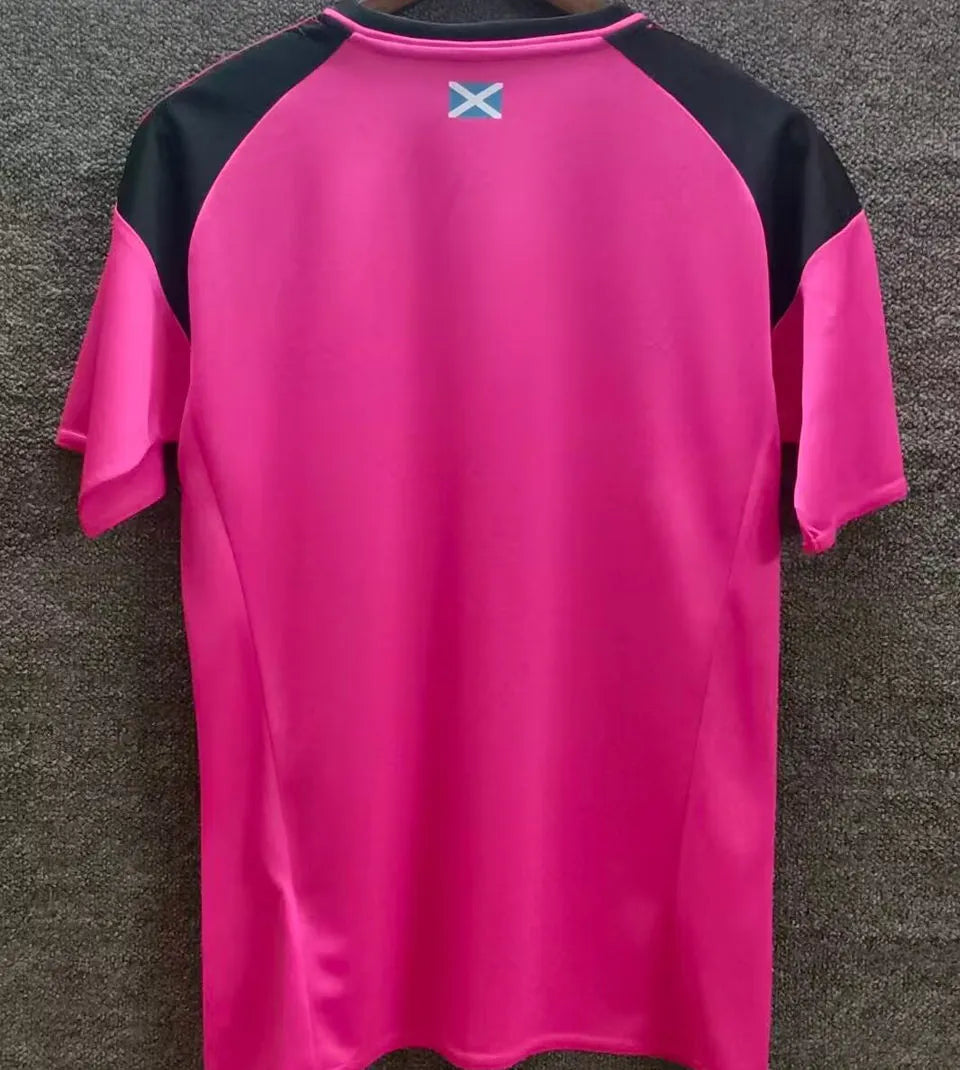 2016 Scotland Away Pink Retro Soccer Jersey Back