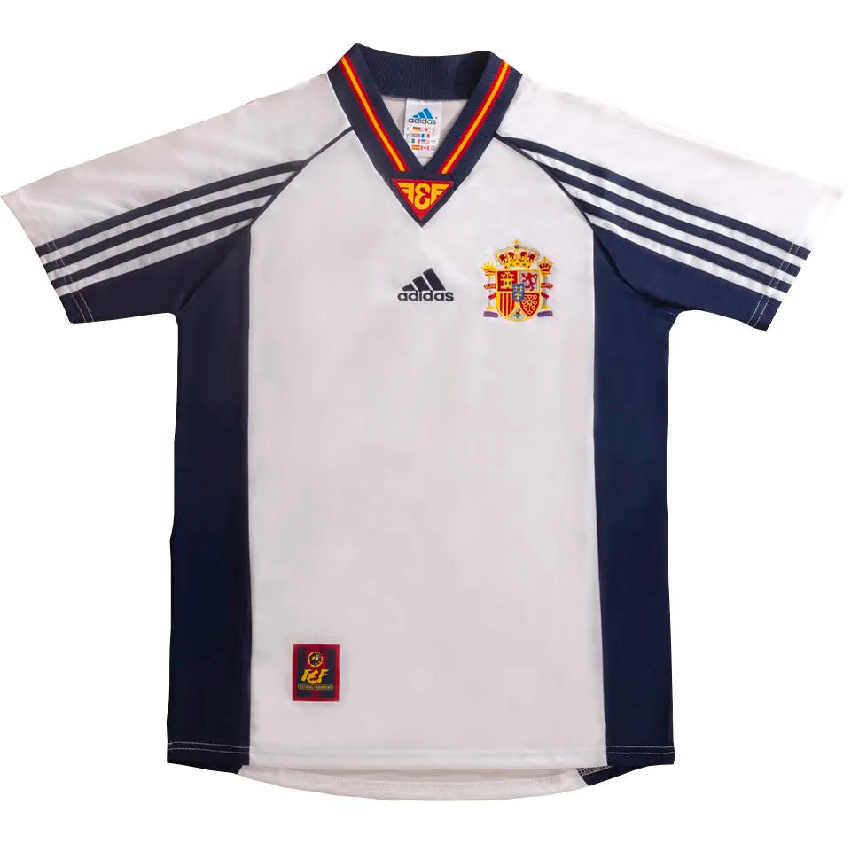 1998 Spain Away Retro Soccer Jersey Front
