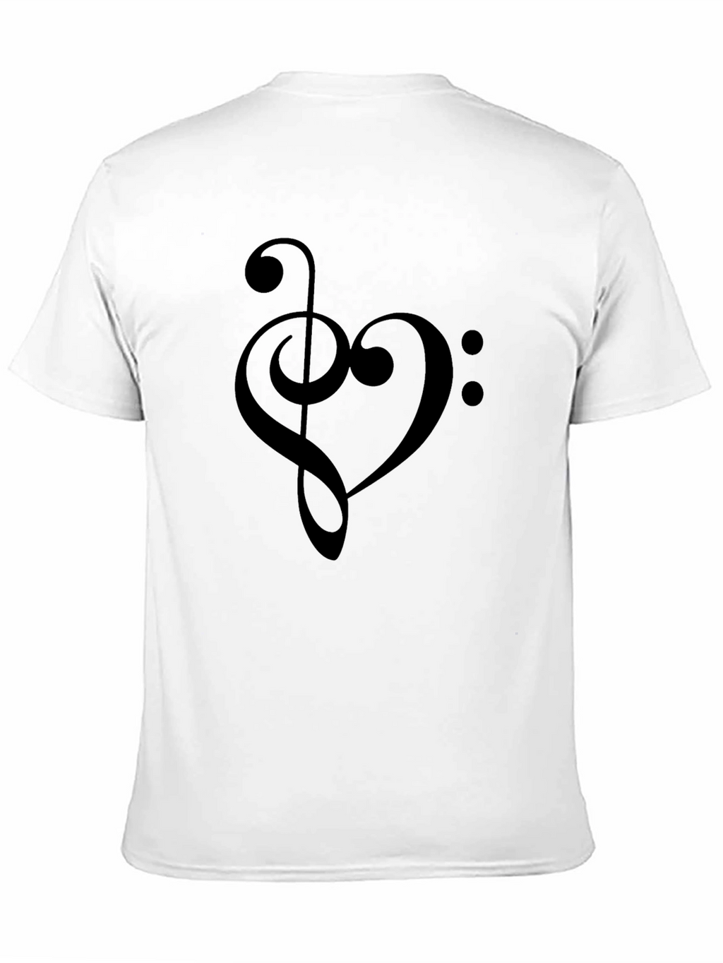 Music Heart Treble Clef Black T-Shirt