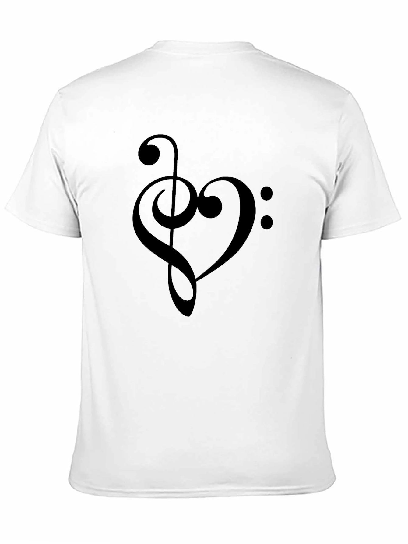 Music Heart Treble Clef Black T-Shirt