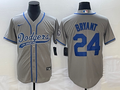 Men's Los Angeles Dodgers Kobe Bryant #24 Gray Player Jerseys Joint Edition