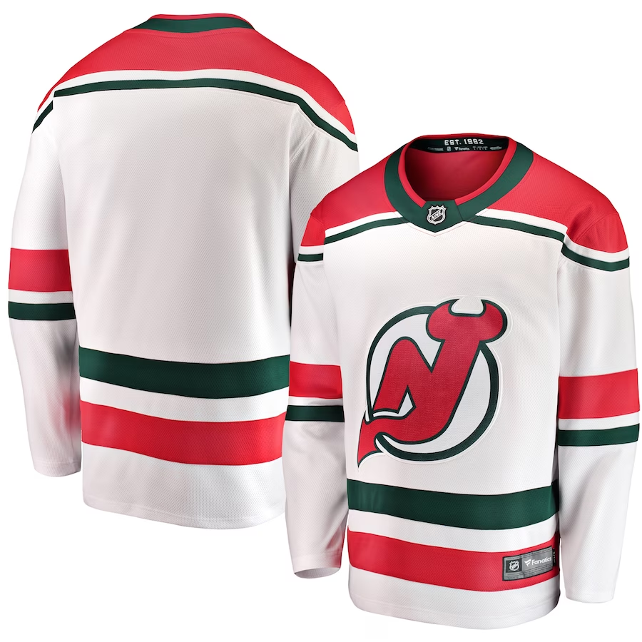Men's New Jerseys Devils White Alternate Breakaway Blank Player Jerseys