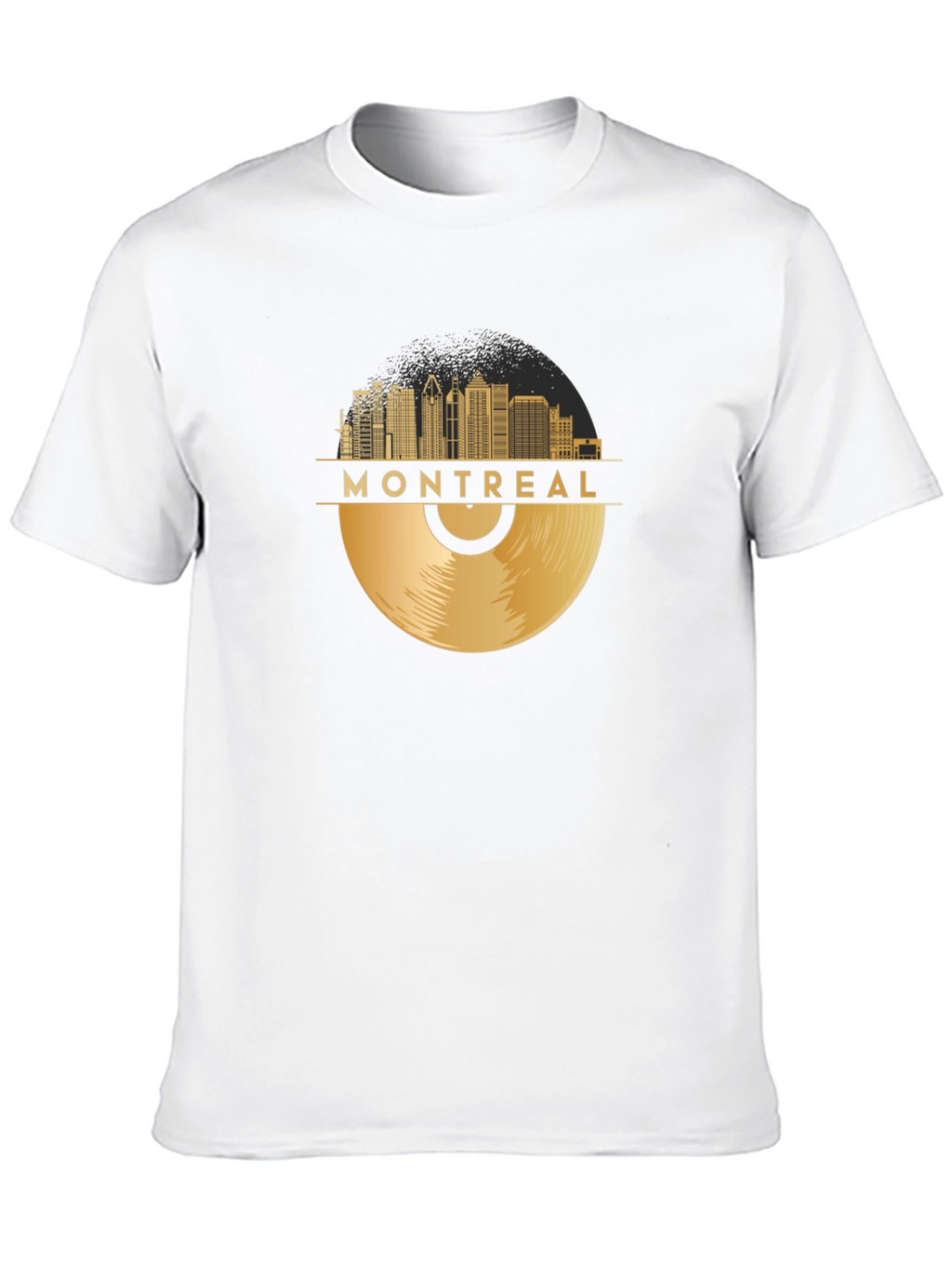 Montreal Skyline Record Black T-Shirt