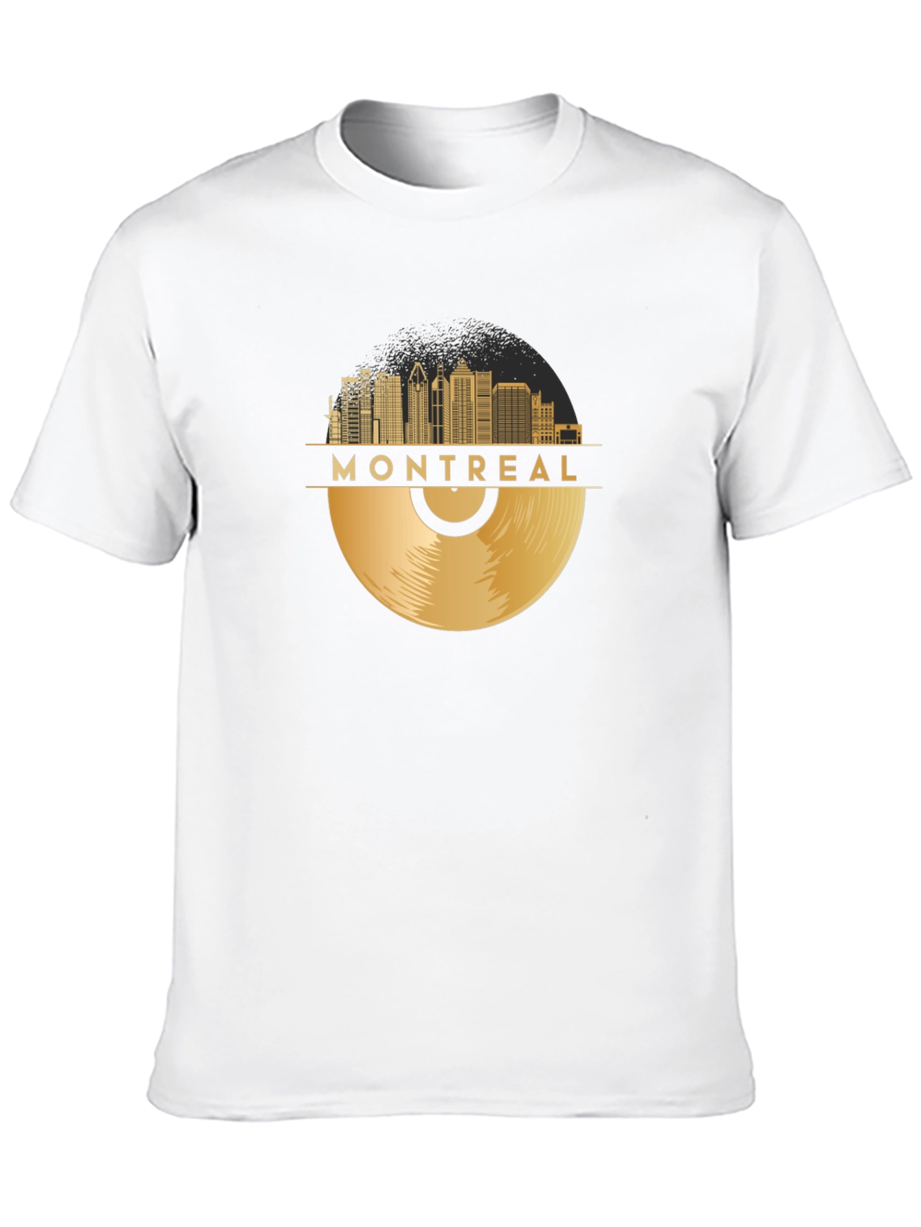 Montreal Skyline Record Black T-Shirt