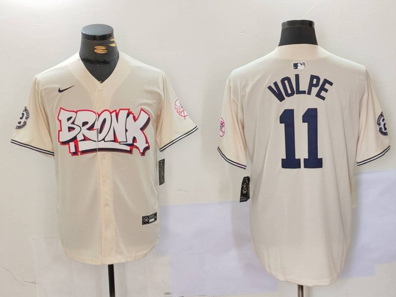 Men's New York Yankees Anthony Volpe #11 Cream Limited Player Jerseys