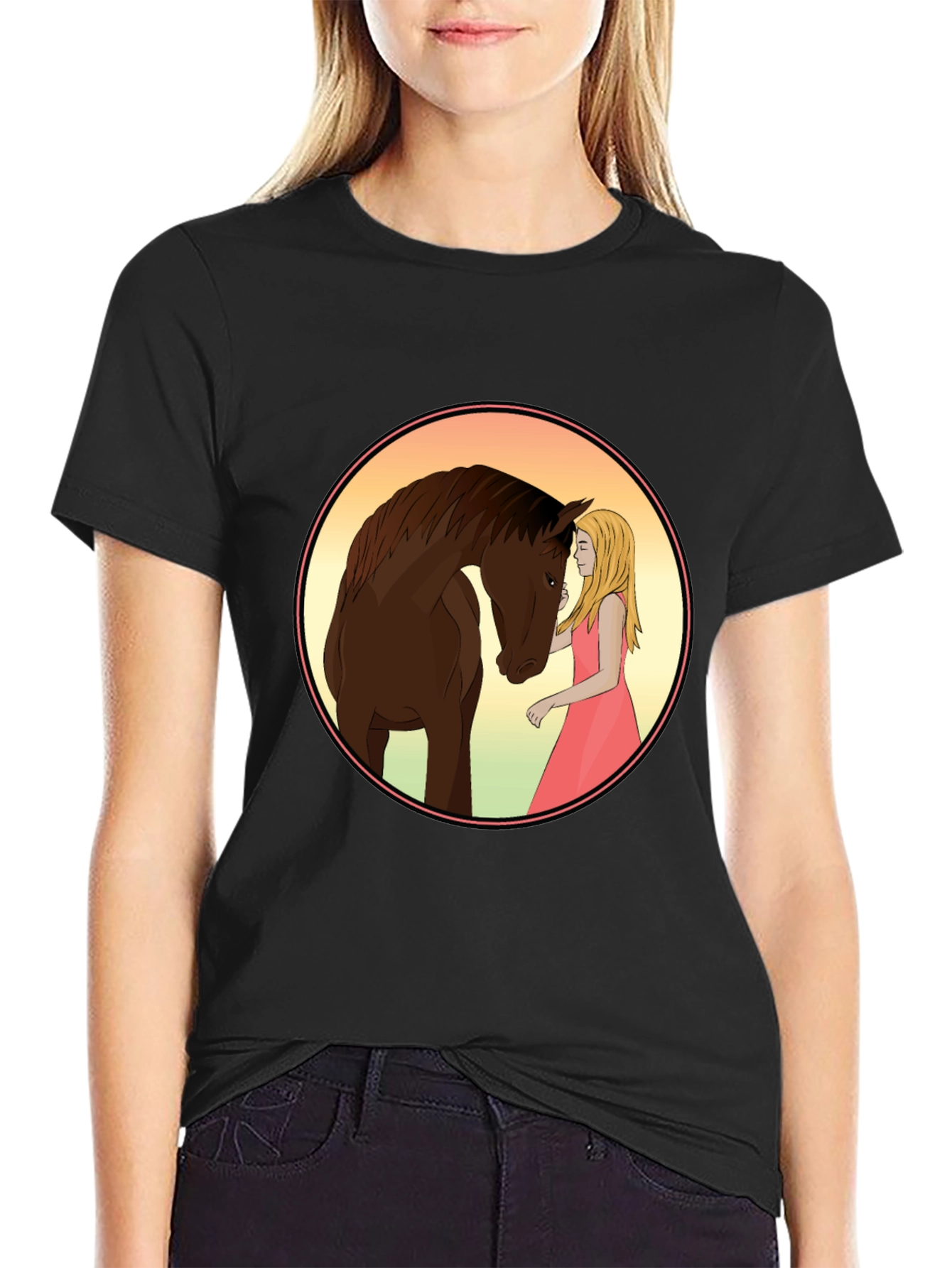 Horse & Girl Graphic Tee - Stylish Comfort