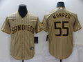 Men's San Diego Padres Sean Manaea #55 Khaki Stitched Jerseys