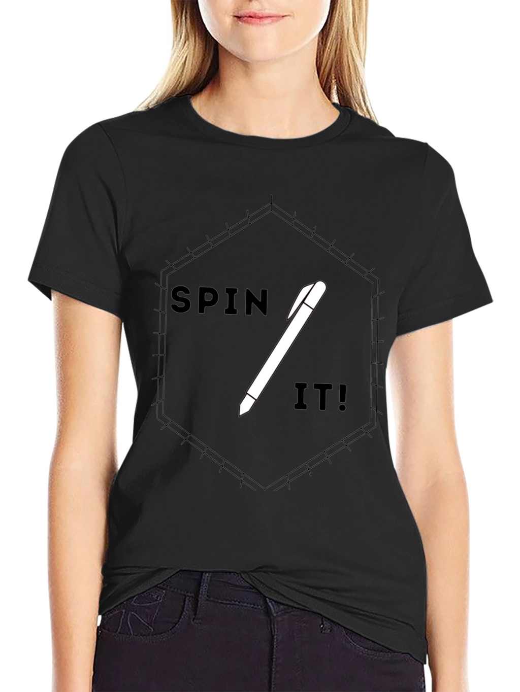Spin It! Graphic Tee - Modern Black T-Shirt