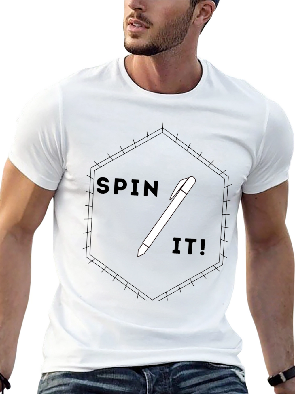 Spin It! Graphic Tee - Modern Black T-Shirt