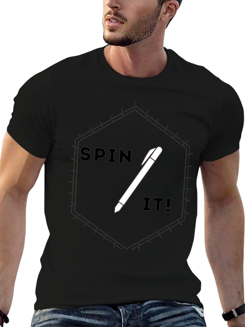 Spin It! Graphic Tee - Modern Black T-Shirt