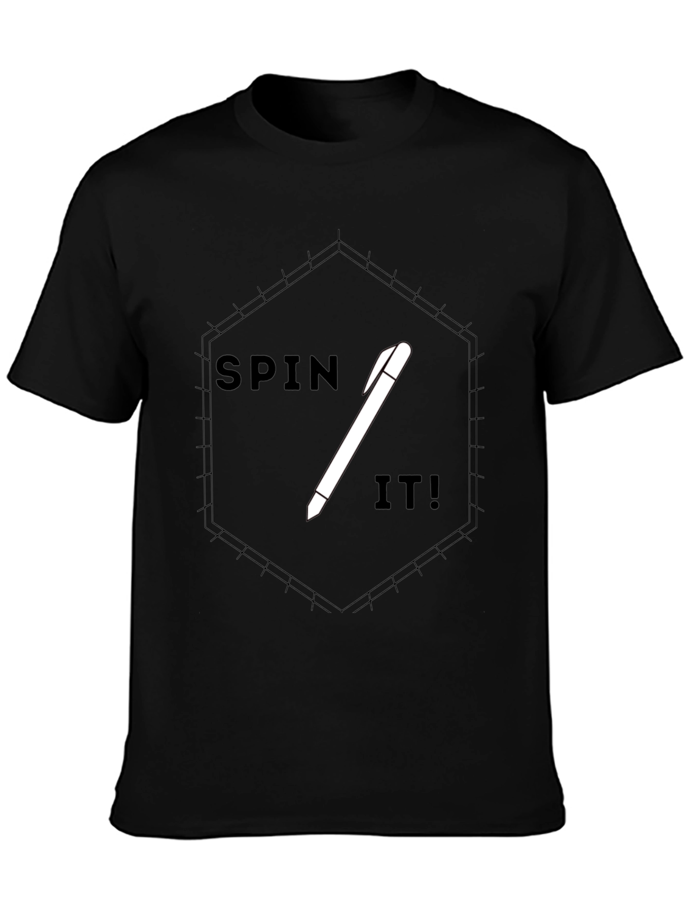 Spin It! Graphic Tee - Modern Black T-Shirt